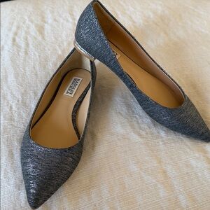 Badgley Mischka Silver and Gray Flats